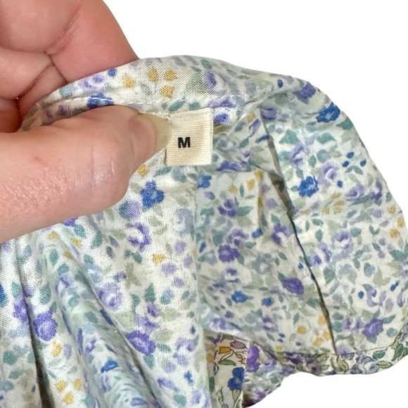 E T C Tiered Ruffle Flutter Scalloped Maxi Dress in Ditsy Floral Liberty London - Picture 12 of 12